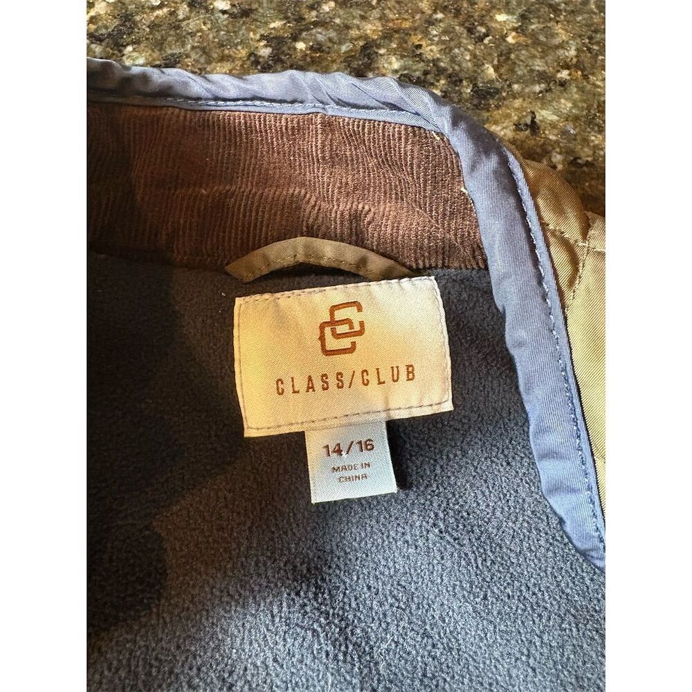 3/$15 Classic  Club Boys Green Quilted Vest Size 12-14 Casual Fall Wear - Picture 6 of 9